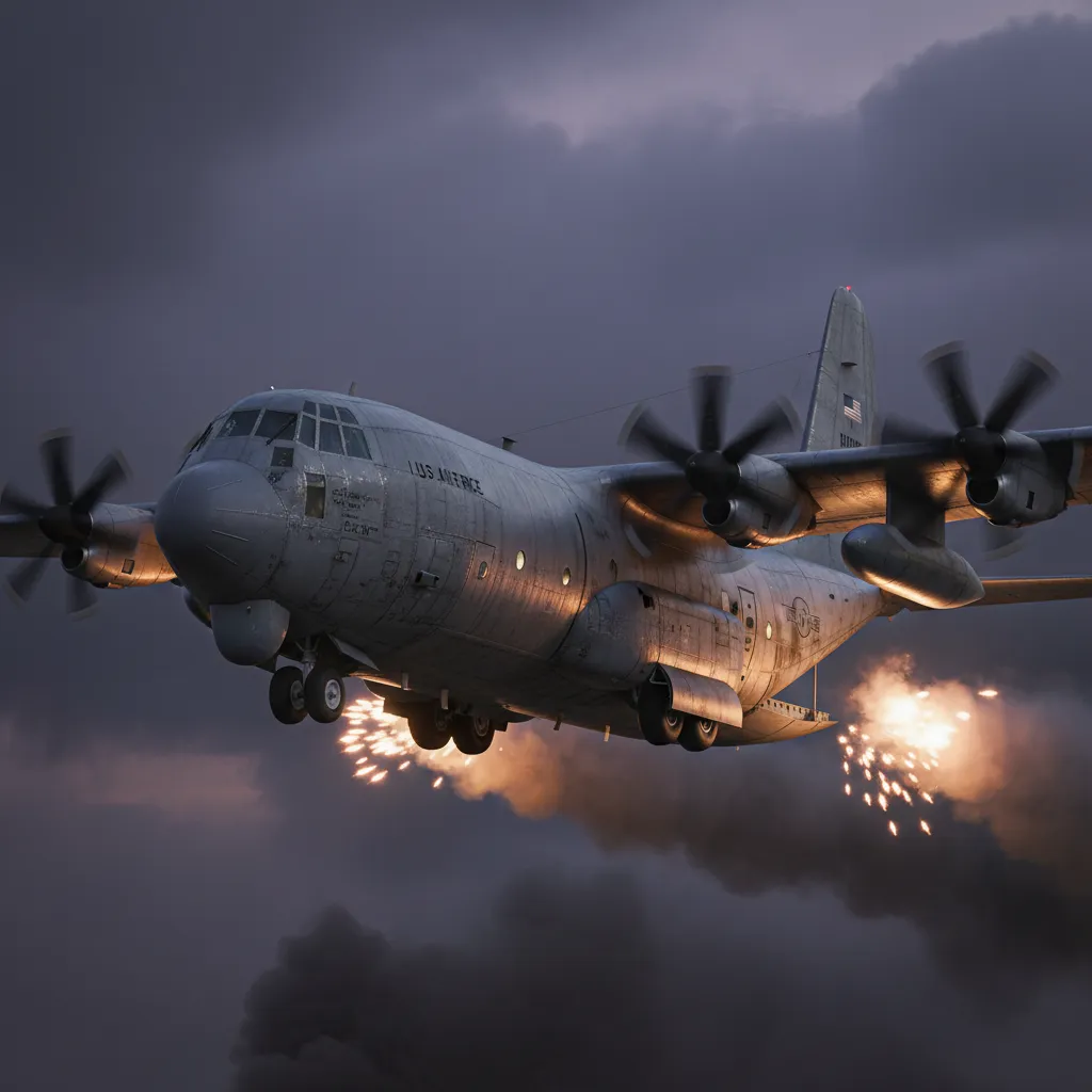 C-130 Hercules (Tactical Airlifter) — C-130 Hercules tactical transport aircraft. Broken Front Tier-1 Support / Logistics unit render.