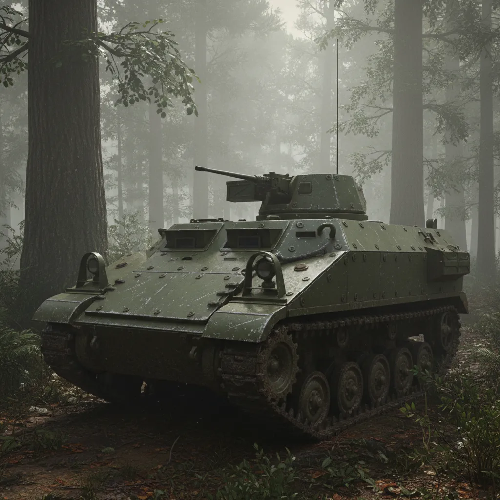M114 Scout (Cold War Scout) — M114 armored reconnaissance vehicle for battlefield intelligence gathering. Broken Front Tier-1 Armor unit render.
