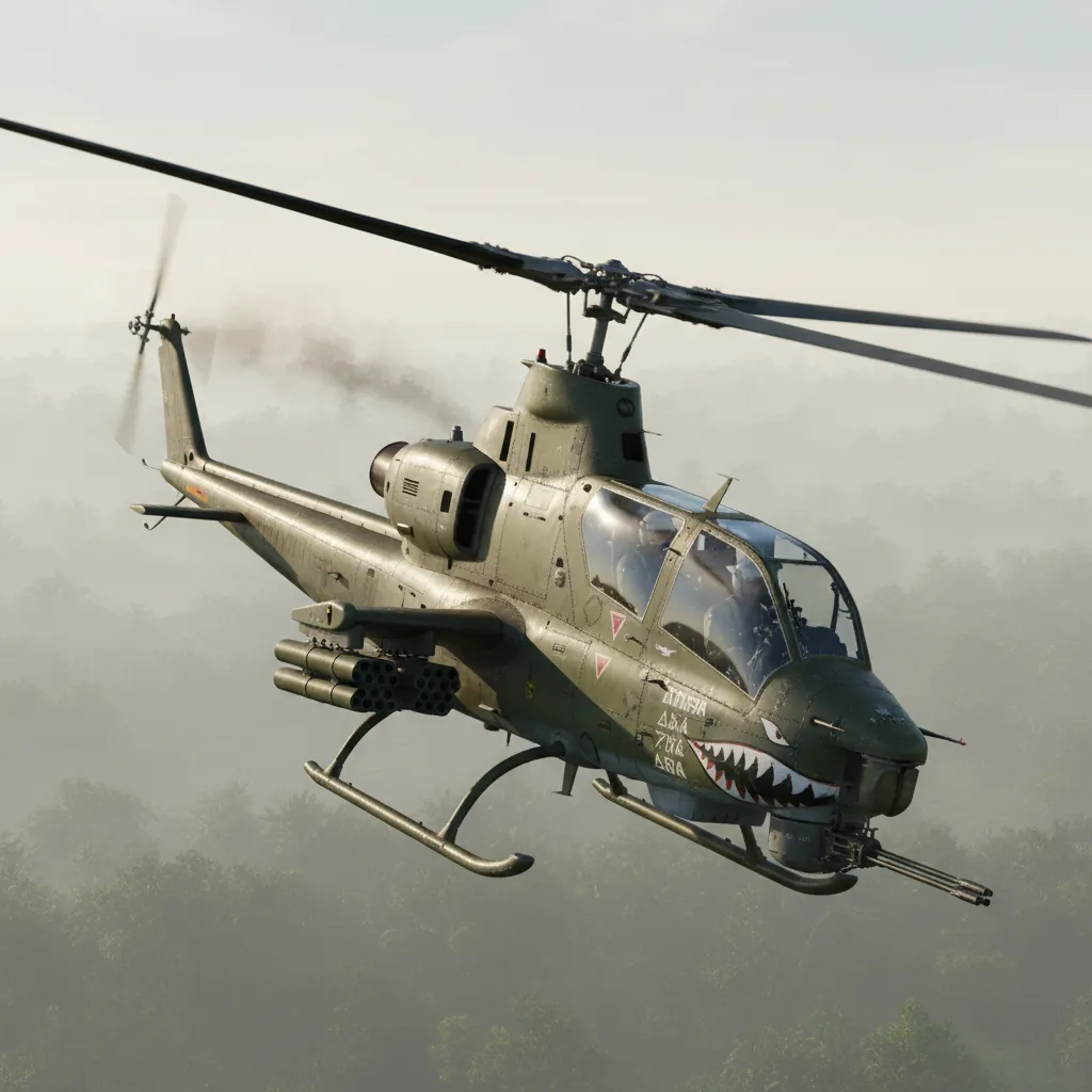 AH-1G Cobra (Basic Attack) — AH-1G Cobra gunship - first dedicated attack helicopter. Broken Front Tier-1 Air (Rotary) unit render.