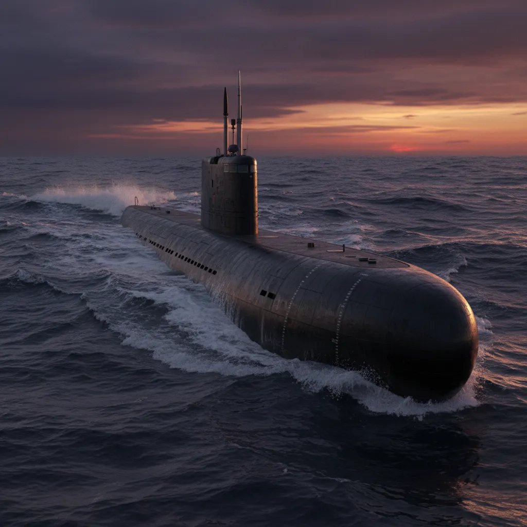 Guppy Class Diesel (Early Diesel Submarine) — Guppy Class diesel-electric submarine with snorkel capability. Broken Front Tier-1 Naval (Subsurface) unit render.