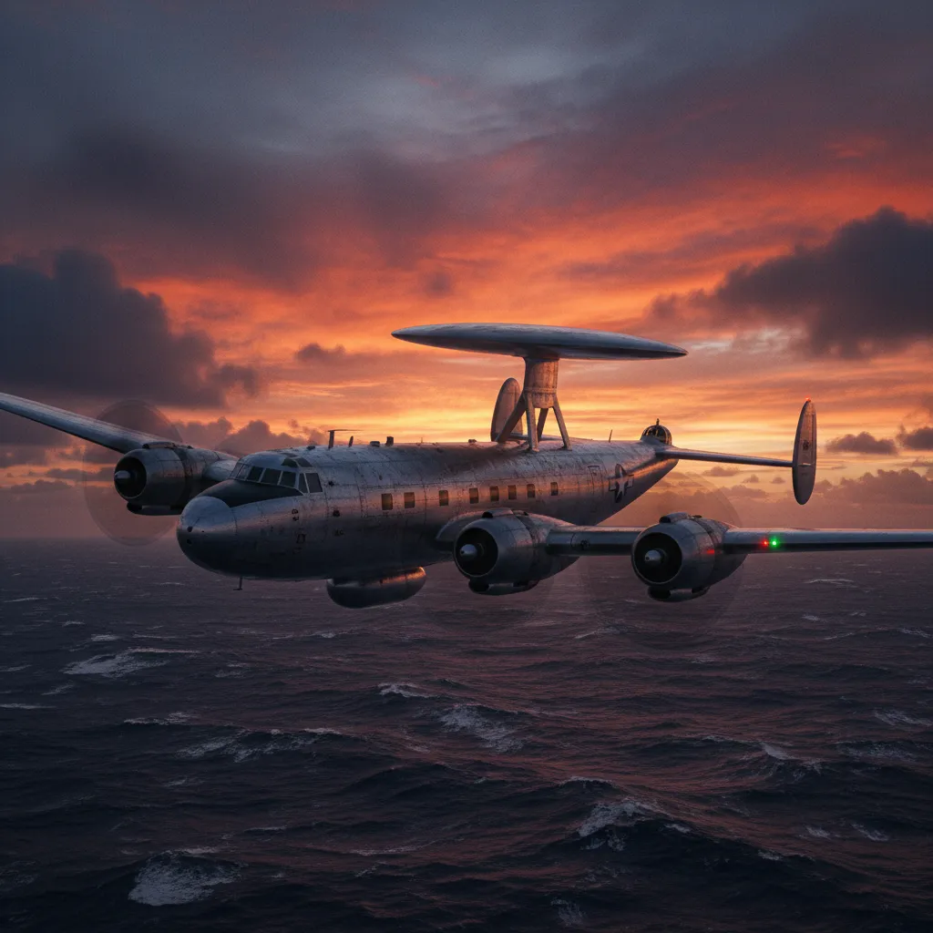 EC-121 Warning Star (Early Airborne Warning) — EC-121 Warning Star early AEW aircraft with search radar. Broken Front Tier-1 Air (Fixed-Wing) unit render.