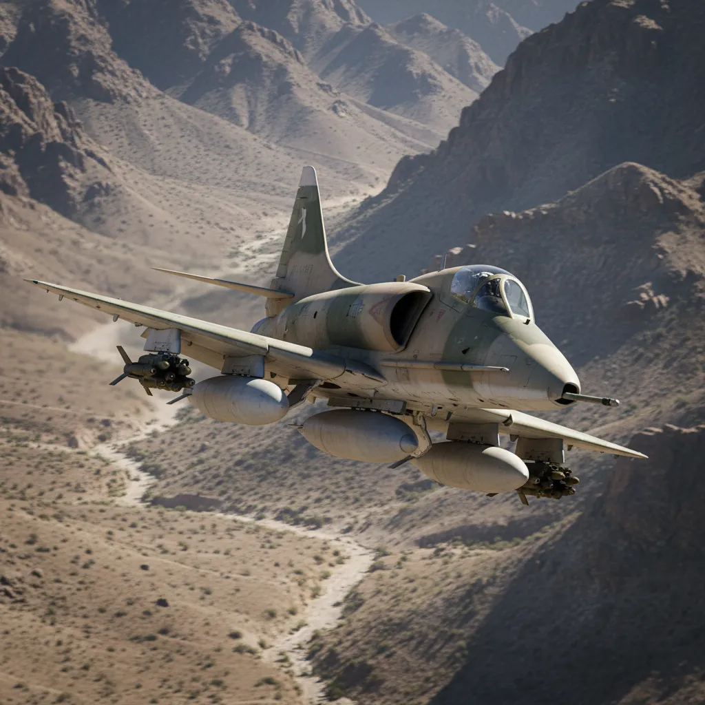 A-4 Skyhawk (Light Attack Aircraft) — A-4 Skyhawk light attack aircraft for close air support. Broken Front Tier-1 Air (Fixed-Wing) unit render.