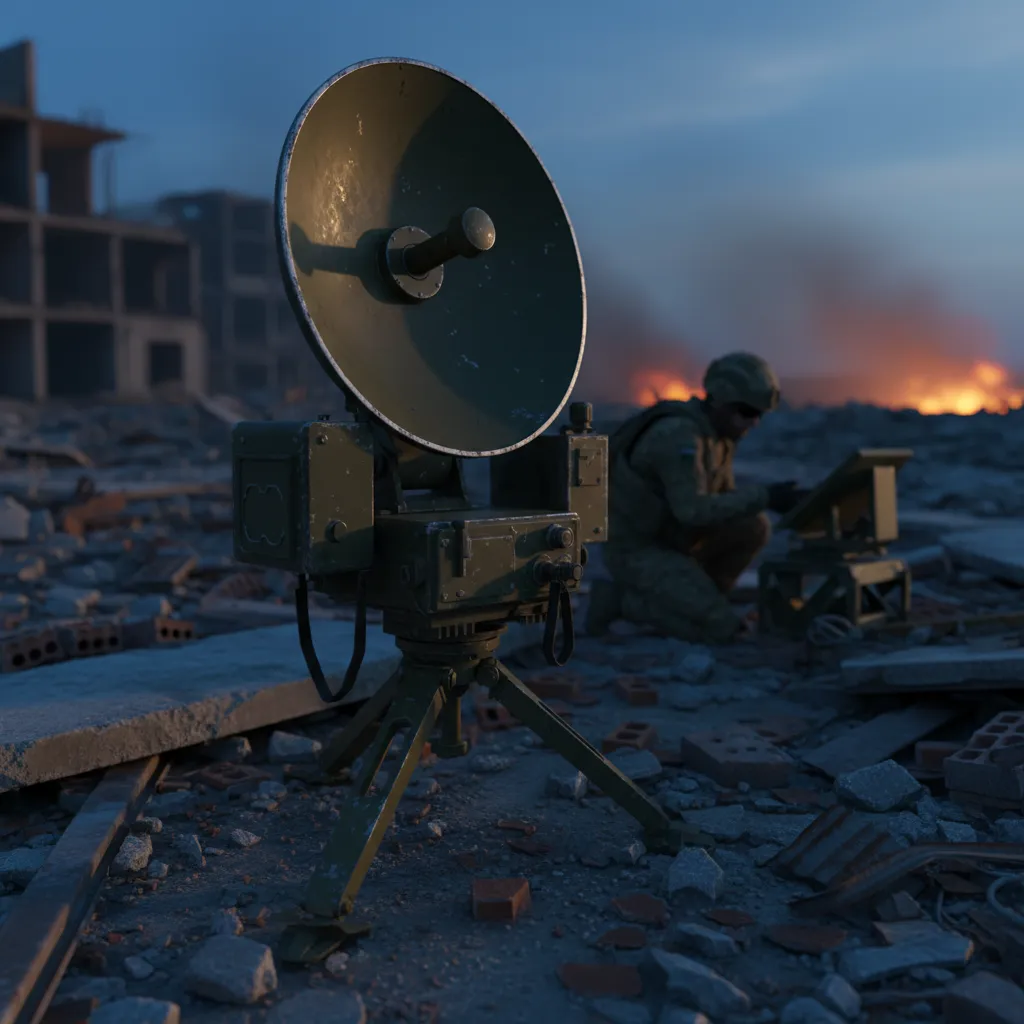 AN/PPS-5 Ground Surveillance Radar (Basic Ground Surveillance) — AN/PPS-5 portable ground surveillance radar for moving target detection. Broken Front Tier-1 Support / Sensors unit render.