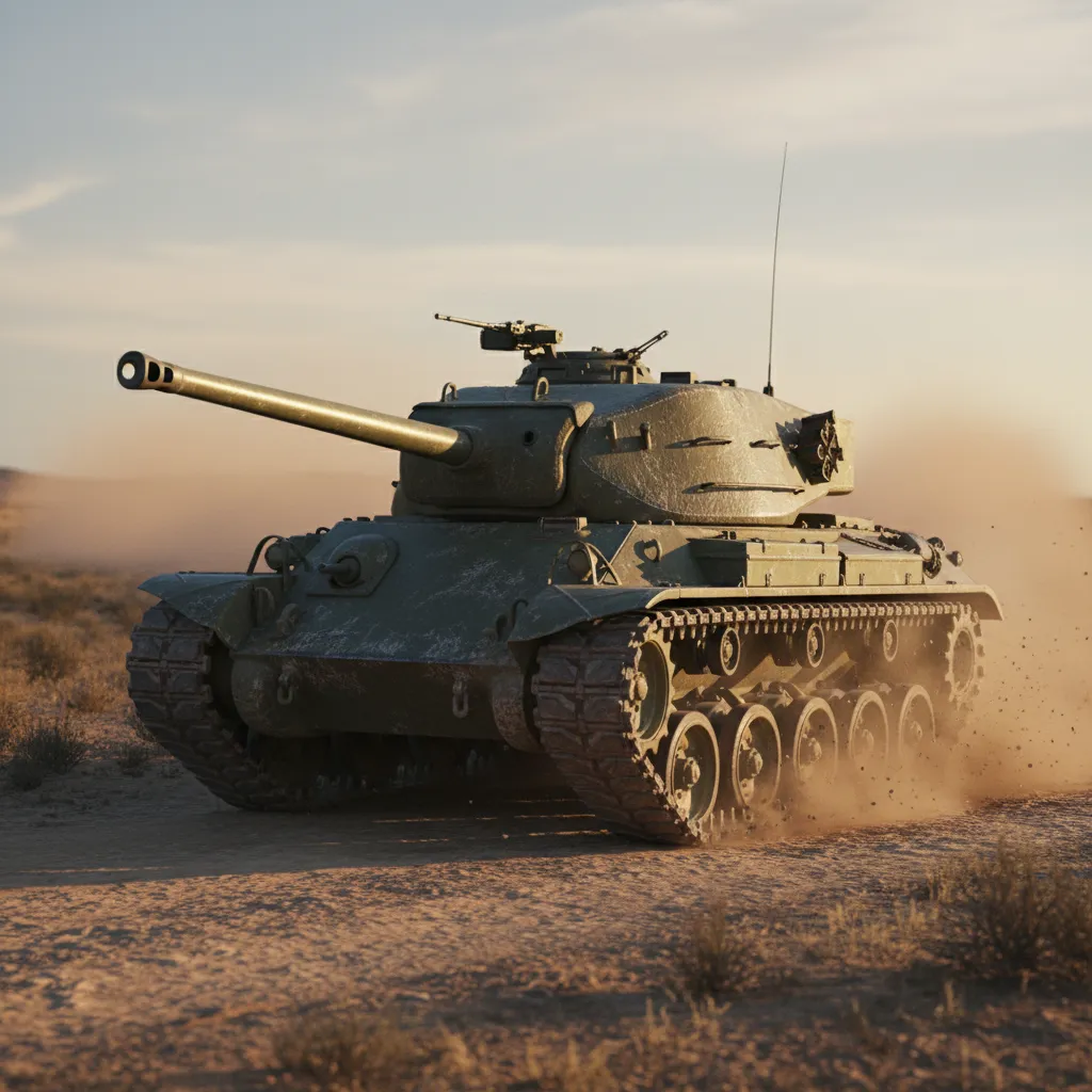 M41 Walker Bulldog (Cold War Light Tank) — M41 Walker Bulldog light tank optimized for reconnaissance and mobility. Broken Front Tier-1 Armor unit render.