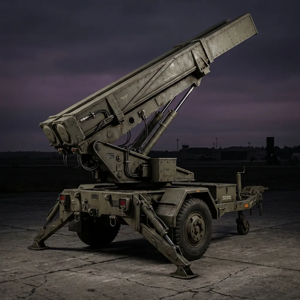 MIM-23 Hawk (Cold War Medium SAM) — MIM-23 Hawk medium-range surface-to-air missile system. Broken Front Tier-1 Air Defense unit render.