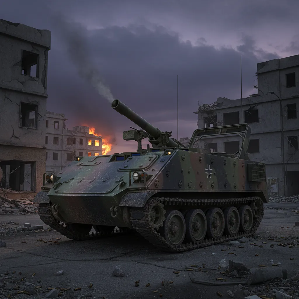 M106 Mortar Carrier (Cold War Mortar) — M106 tracked mortar carrier with 107mm mortar for indirect fire support. Broken Front Tier-1 Artillery / Launchers unit render.