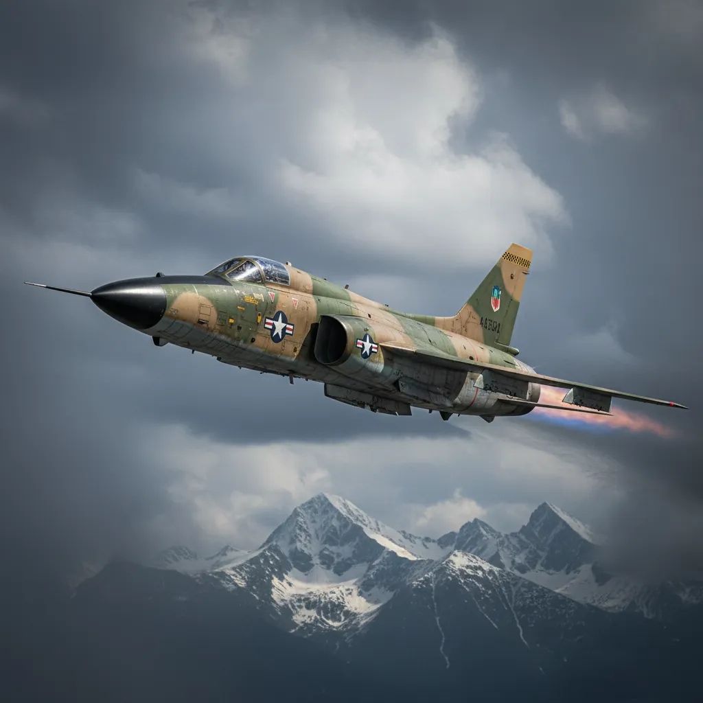F-105 Thunderchief (Tactical Strike Fighter) — F-105 Thunderchief supersonic fighter-bomber. Broken Front Tier-1 Air (Bombers) unit render.