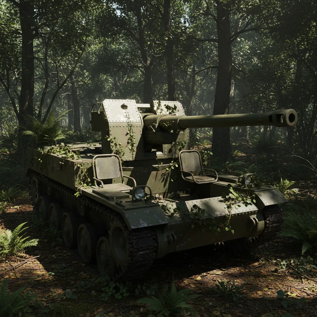 M56 Scorpion (Cold War Tank Destroyer) — M56 Scorpion self-propelled anti-tank gun for airborne forces. Broken Front Tier-1 Armor unit render.